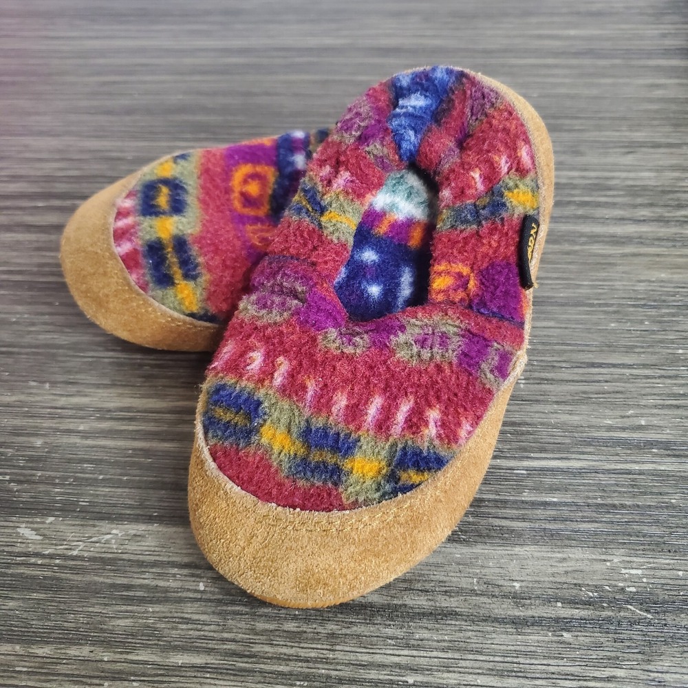 Acorn Children's Toddler Slippers Sz Kids XS 6-8‎ Rubber Sole Maroon Unisex USA